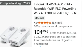 Adaptador red eléctrica TP-Link 1300Mbps