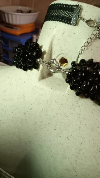 Collana multifilo onice nero