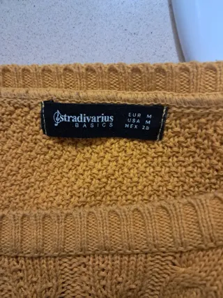 Jersey Stradivarius punto ochos mostaza T. M