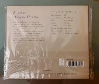 Moneta Commemorativa Regina Elisabetta 2022 UK £5