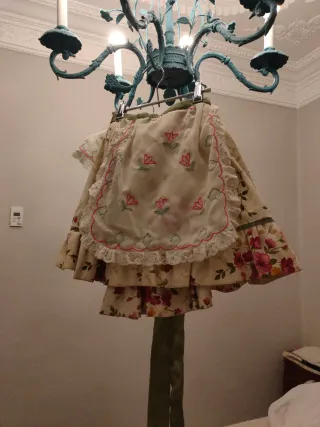 Traje de huerta y cancán fallera niña 1-2 años