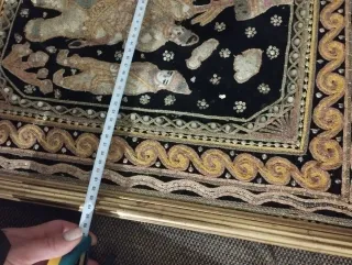 Cuadro bordado elefante y figuras