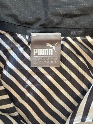 Puma Windbreaker XS Black White Striped Lightweigh