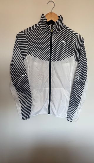 Puma Windbreaker XS Black White Striped Lightweigh