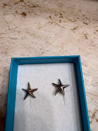 Pendientes de plata con forma de estrella de mar