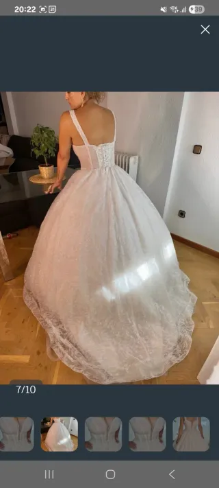 Vestido de Novia marfil Brillante