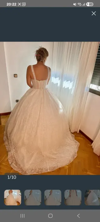 Vestido de Novia marfil Brillante