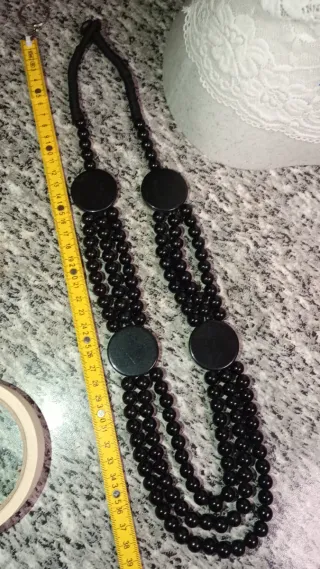 Collana con perle di onice nero