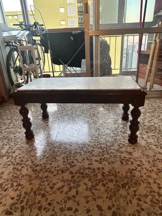 Mesa de centro madera y mármol
