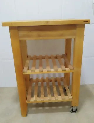 Carrito de cocina abedul macizo Bekvam