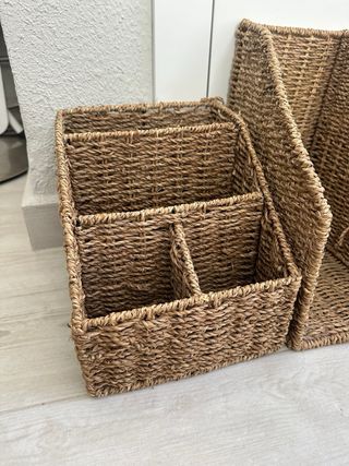 Set Organizadores Escritorio Mimbre