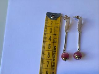 Orecchini pendenti occhio di gatto rosa oro