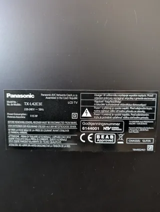 Televisión Panasonic TX-L42E3E 42 con mando