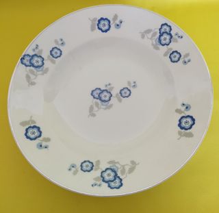 Set di 11 piatti con fiori blu