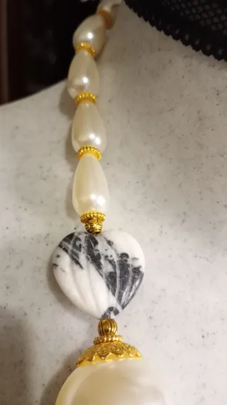 Collana perle e agata naturale