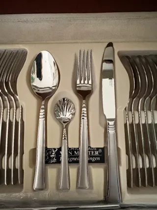 Set Posate Valigetta Pelle Metallo