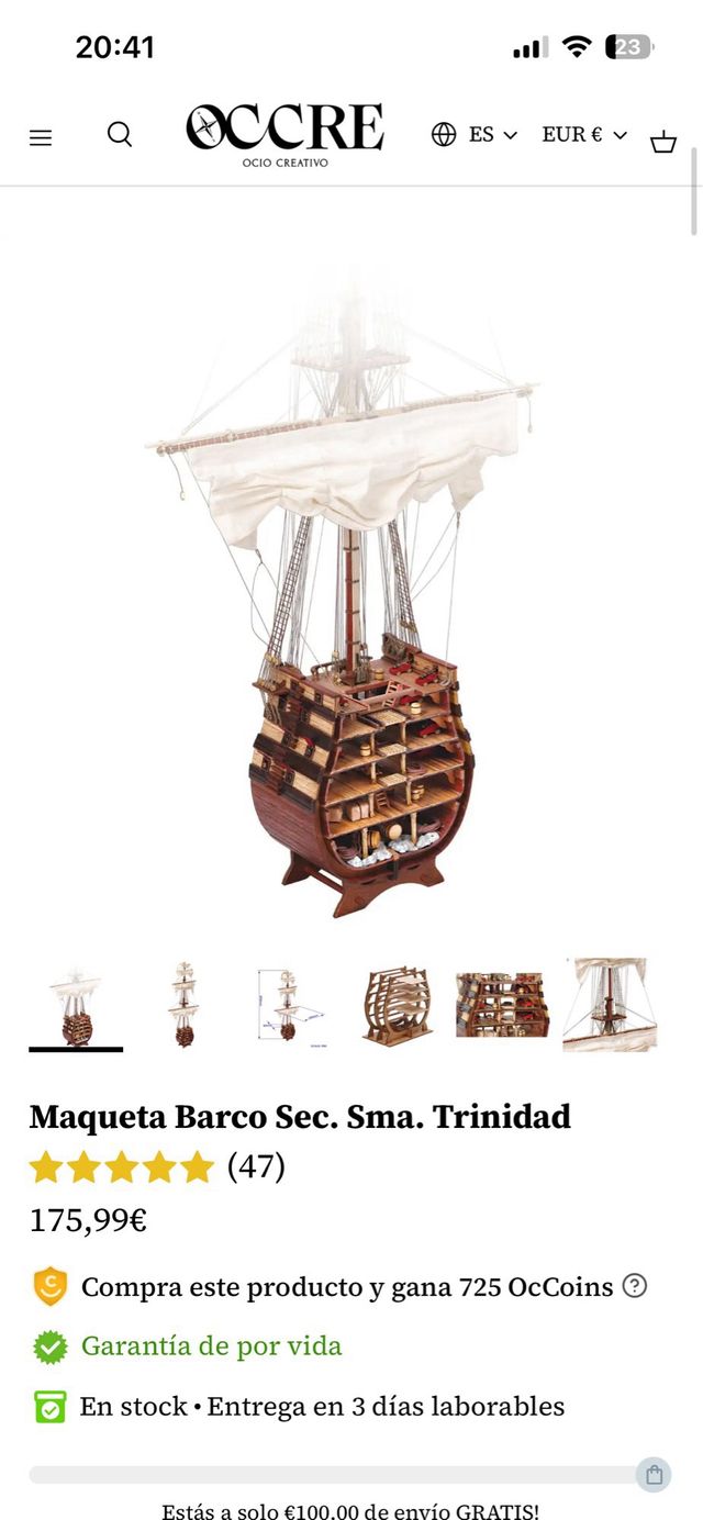 Maqueta Barco Santísima Trinidad OcCre