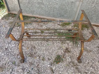 Mesa Centro Forja y Cristal Dorada