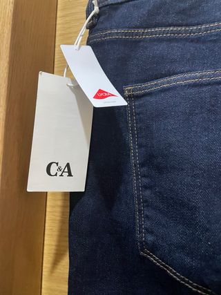 Pantalón vaquero recto C&A mujer azul
