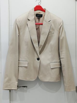 Chaqueta Mango Beige Mujer