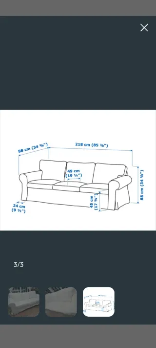 Funda sofá Ektorp ikea 3 plazas marrón chocolate