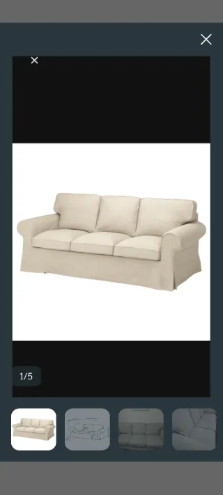 Funda sofá Ektorp ikea 3 plazas marrón chocolate