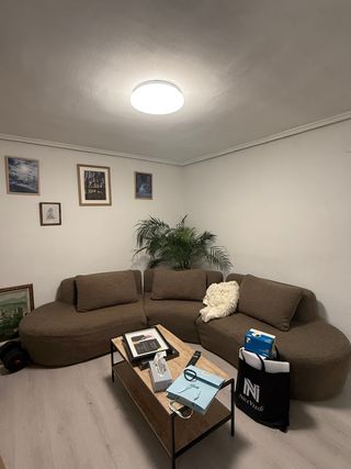 Sofá,3 modulos  marrón tela desenfundable