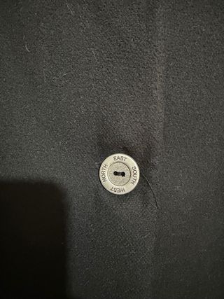 Abrigo negro lana hecho a mano S entallado