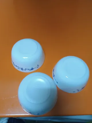 6 Cuencos de Porcelana Azul y Blanco