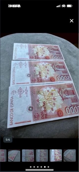 3 Billetes 2000 Pesetas correlativos