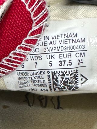 Converse Rosse Taglia 37.5