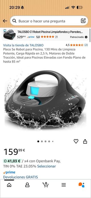 Robot Limpiafondos Talosbo Pleco Se