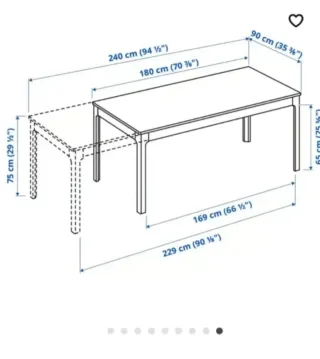 Mesa extensible Ekeladen blanca