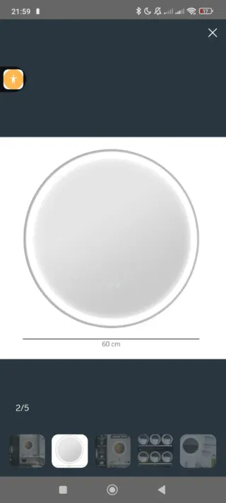 Espejo LED Redondo 60 cm diámetro Kleankin