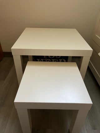 Set di 2 tavolini bianchi