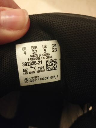 Scarpe Puma N.37 Nero/Argento