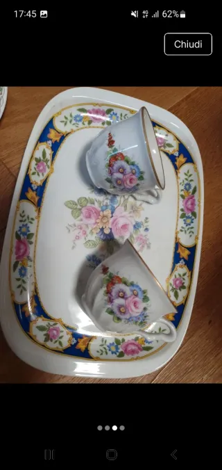 Set caffè vintage decorato floreale