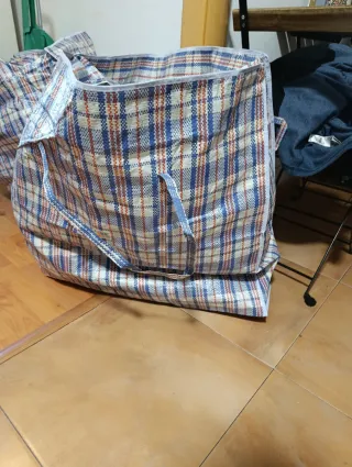 Bolsa de ropa grande a cuadros L