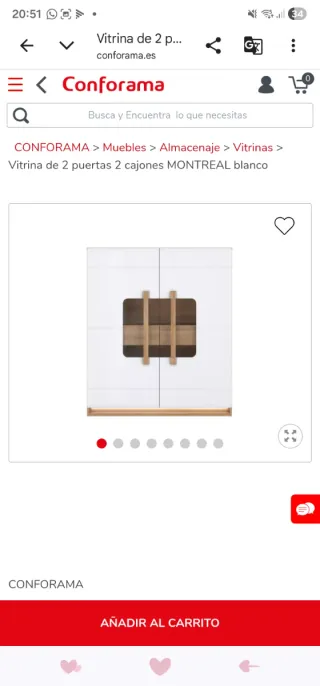 Conjunto Aparadores y Vitrina Conforama