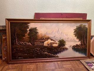 Cuadro pintado A Mano Paisaje Montañoso