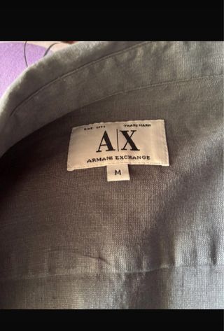 Camicia Armani AX uomo lino grigia
