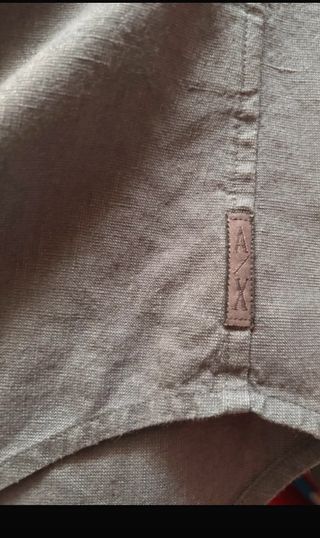 Camicia Armani AX uomo lino grigia