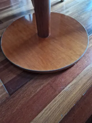 Mesa redonda cristal y madera