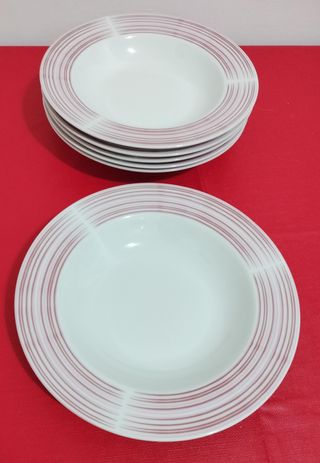 6 Piatti Profondi in Porcellana