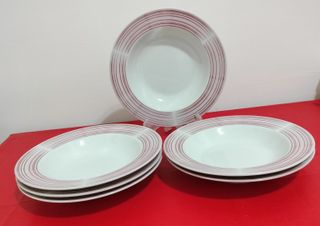 6 Piatti Profondi in Porcellana