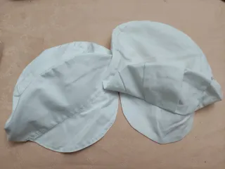 2 Cofias gorras Blancas Tela para cocina