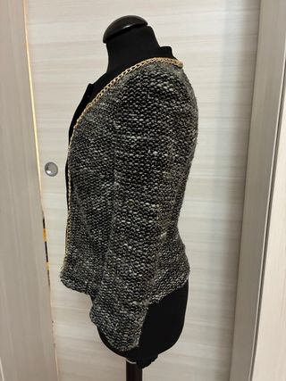 Golfino donna con catena oro e grigio