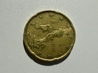 Moneda de 20 céntimos de Italia 2002 – Euro