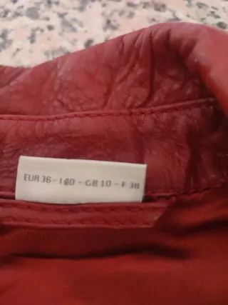 Cazadora Piel Mujer Roja