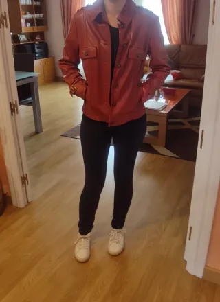 Cazadora Piel Mujer Roja